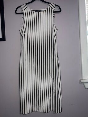Banana Republic Mad Men Collection Sleeveless Black & White Stripe Dress